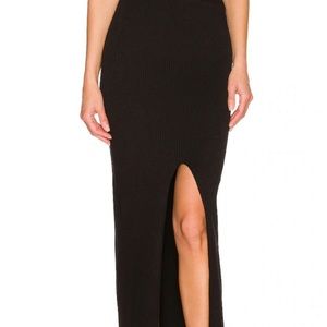 Vintage Black Linen Maxi Skirt Size 16